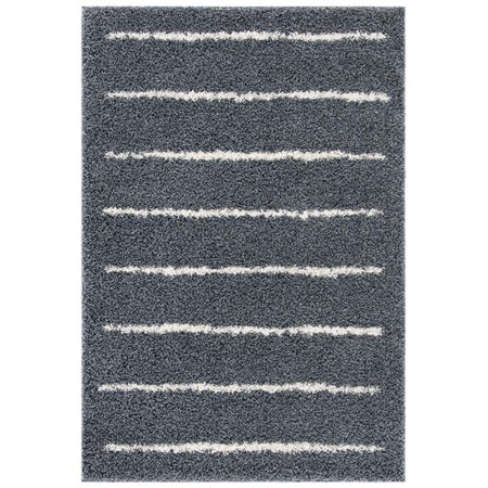 Safavieh 3 x 5 ft. Venus Shag 604G Power Loomed Rectangle Area Rug Dark Grey & Ivory VNS604G-3